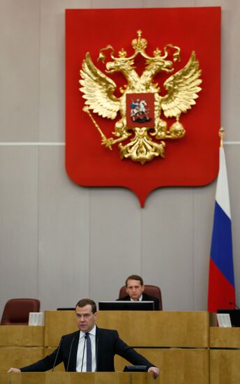 Dmitry Medvedev attends Russian State Duma plenary meeting