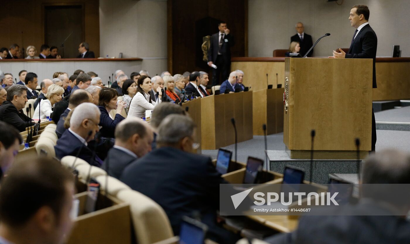 Dmitry Medvedev attends Russian State Duma plenary meeting