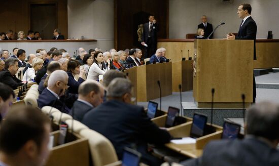 Dmitry Medvedev attends Russian State Duma plenary meeting