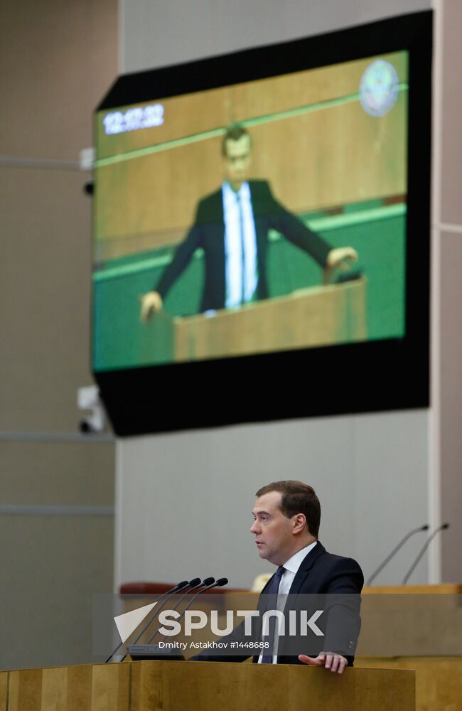 Dmitry Medvedev attends Russian State Duma plenary meeting
