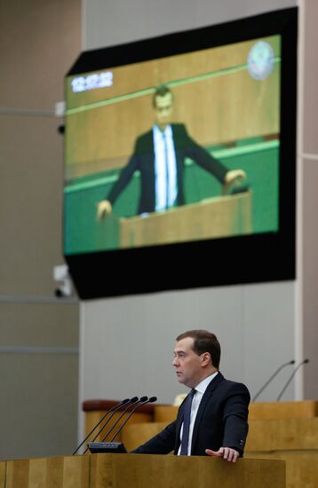Dmitry Medvedev attends Russian State Duma plenary meeting
