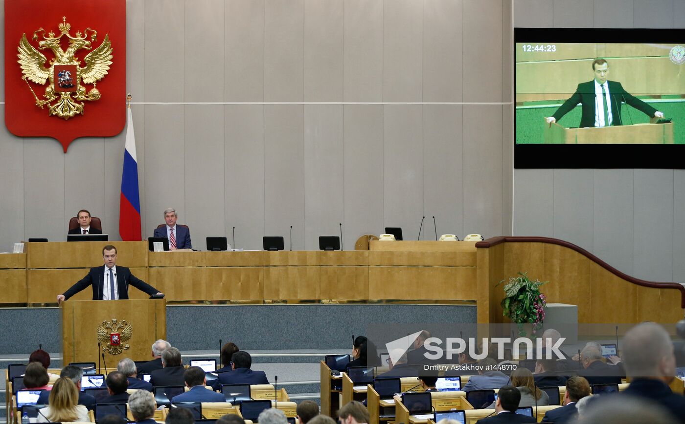 Dmitry Medvedev attends Russian State Duma plenary meeting