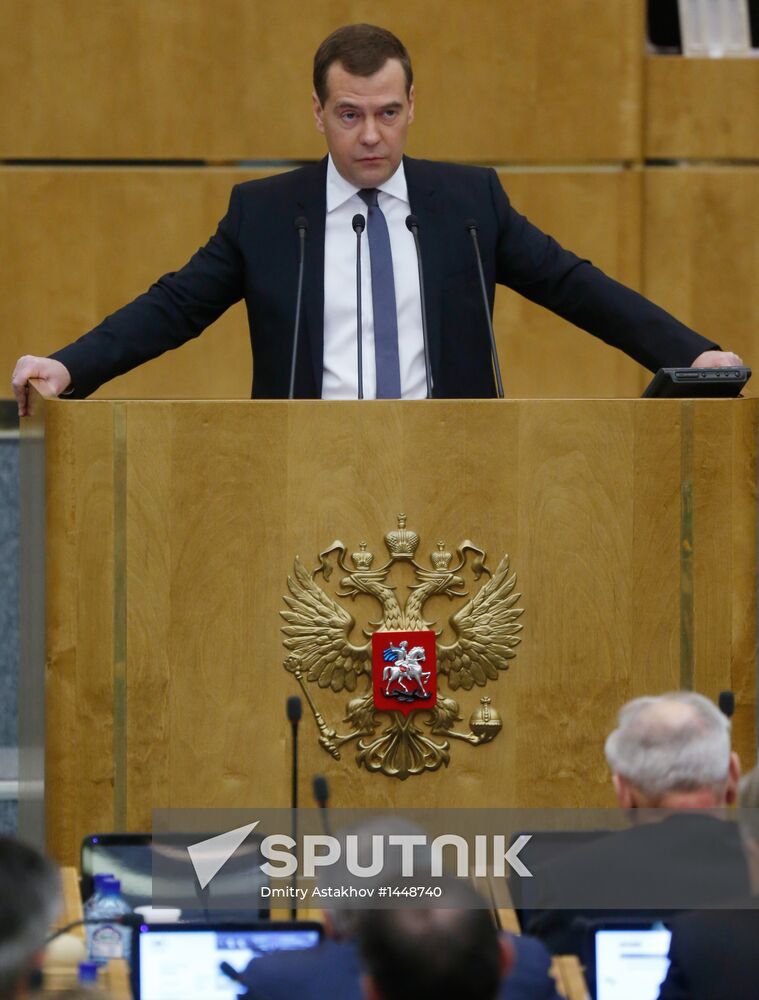Dmitry Medvedev attends Russian State Duma plenary meeting