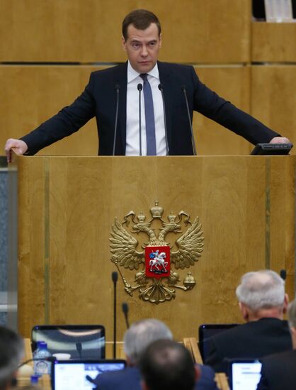Dmitry Medvedev attends Russian State Duma plenary meeting