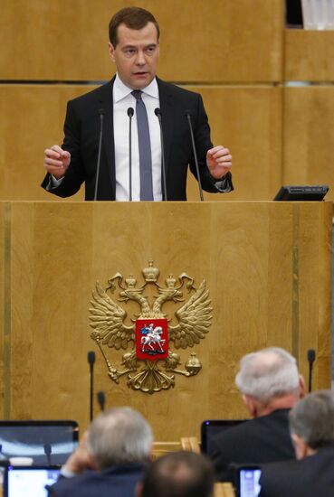 Dmitry Medvedev attends Russian State Duma plenary meeting