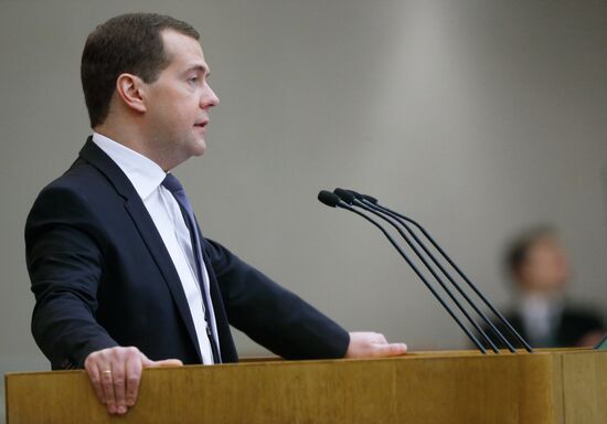 Dmitry Medvedev attends Russian State Duma plenary meeting