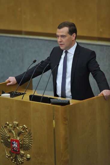 Dmitry Medvedev attends Russian State Duma plenary meeting