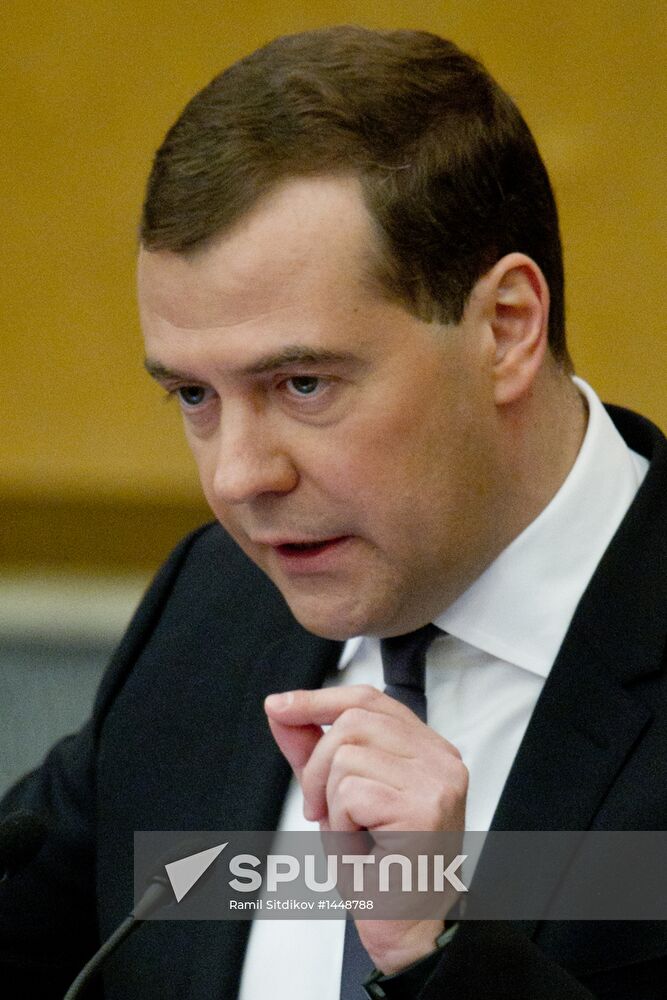 Dmitry Medvedev attends Russian State Duma plenary meeting