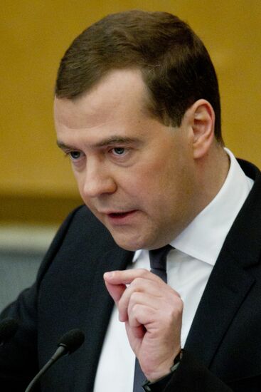 Dmitry Medvedev attends Russian State Duma plenary meeting