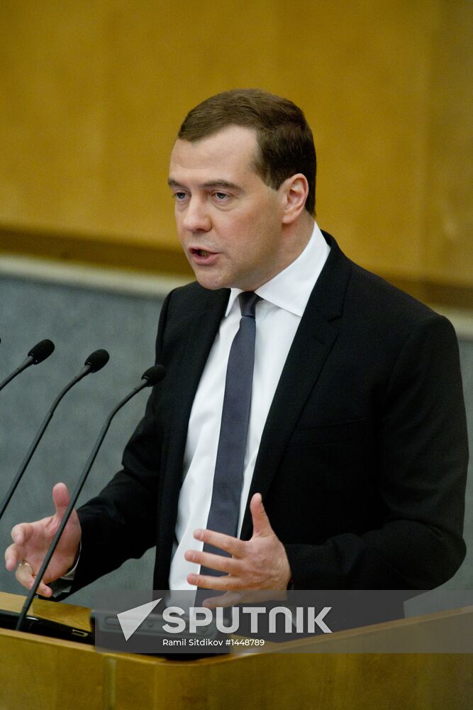 Dmitry Medvedev attends Russian State Duma plenary meeting