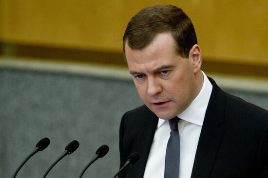 Dmitry Medvedev attends Russian State Duma plenary meeting