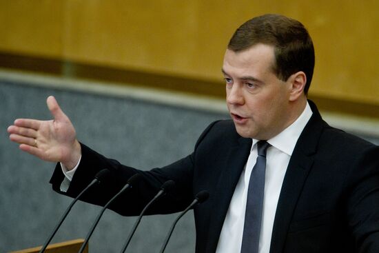 Dmitry Medvedev attends Russian State Duma plenary meeting
