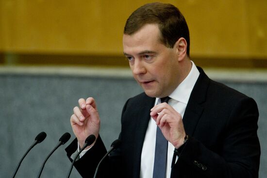 Dmitry Medvedev attends Russian State Duma plenary meeting
