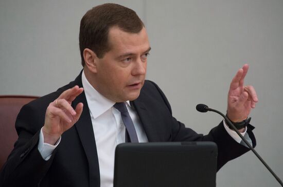 Dmitry Medvedev attends Russian State Duma plenary meeting
