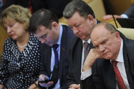 Dmitry Medvedev attends Russian State Duma plenary meeting