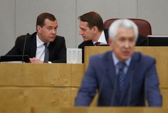 Dmitry Medvedev attends Russian State Duma plenary meeting