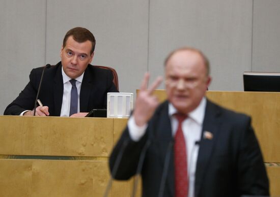 Dmitry Medvedev attends Russian State Duma plenary meeting