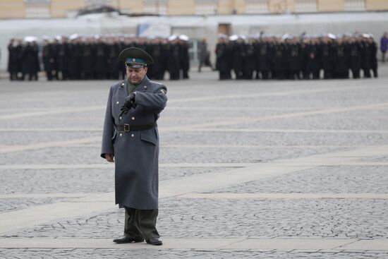Victory Day parade rehearsed at St. Petersburg's Palace Square