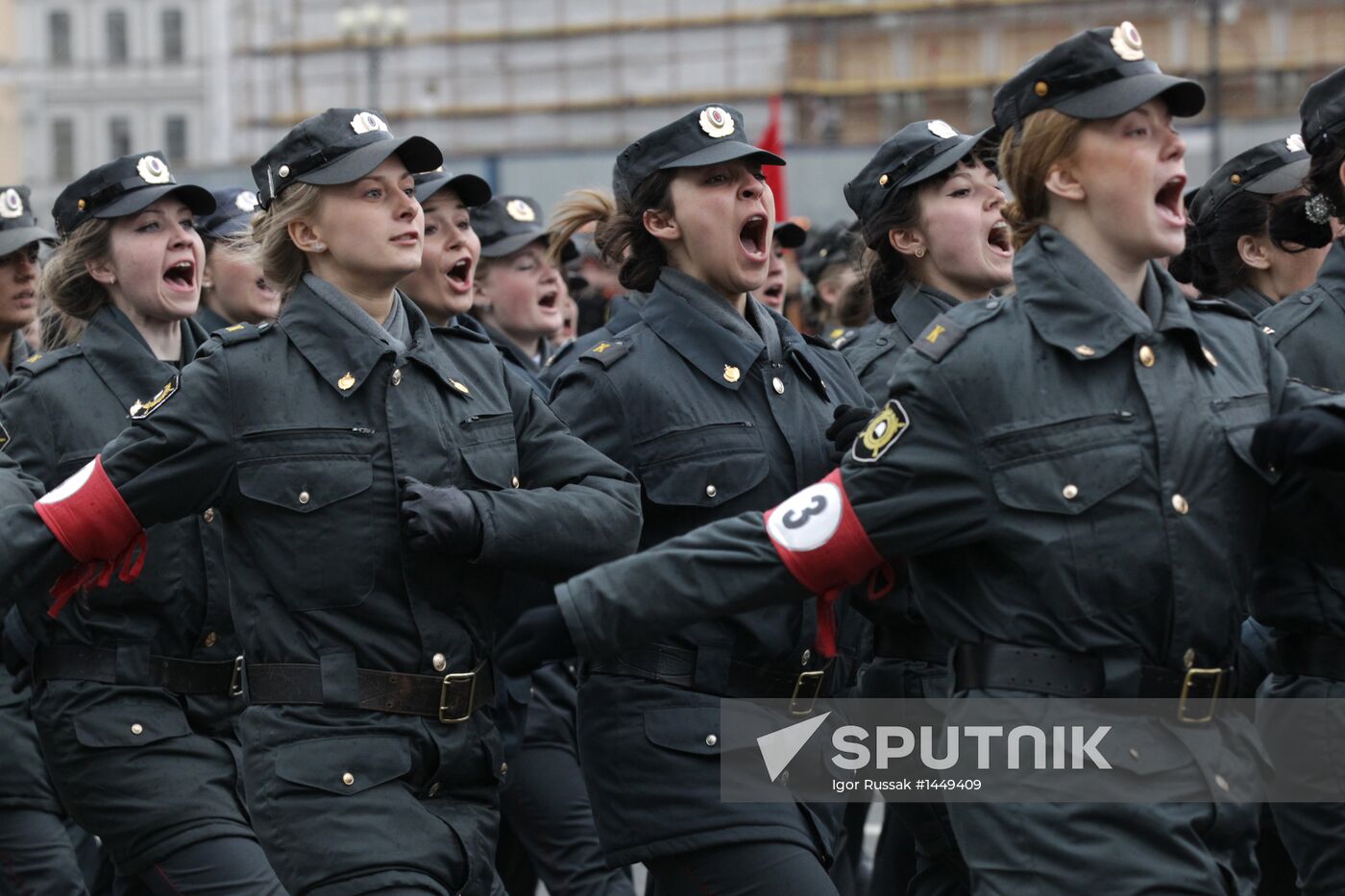 Victory Day parade rehearsed at St. Petersburg's Palace Square