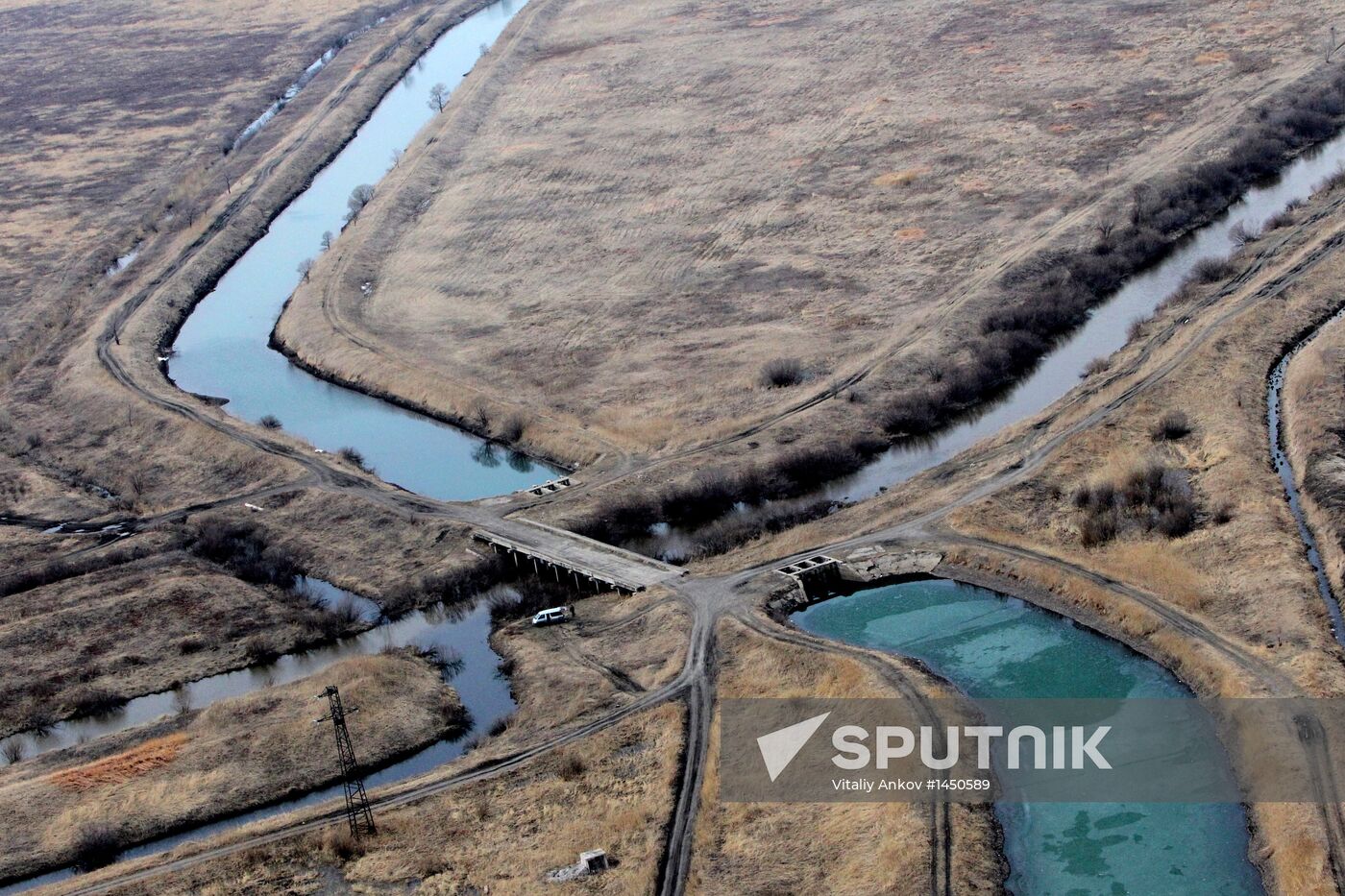 Rescue teams conduct aerial reconnaissance of flooded areas