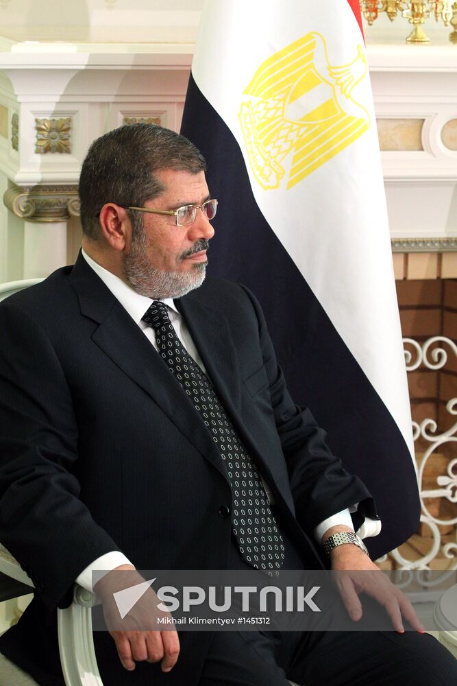 Vladimir Putin meets with Mohamed Morsi