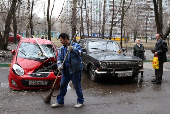 Consequences of fire in the north-east of Moscow