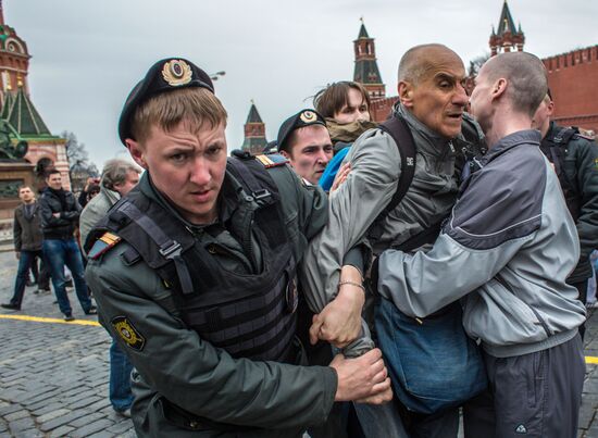 Unsanctioned opposition rally on Red Square
