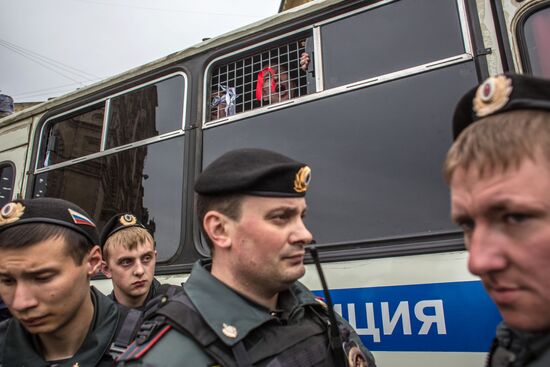 Unsanctioned opposition rally on Red Square
