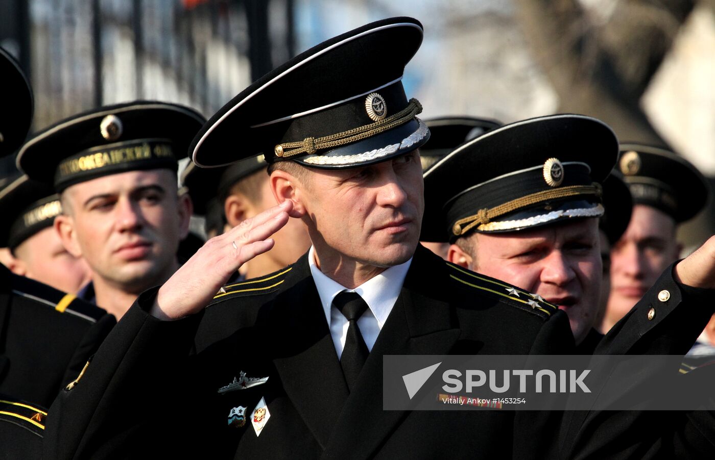 Welcoming Pacific Fleet convoy in Vladivostok