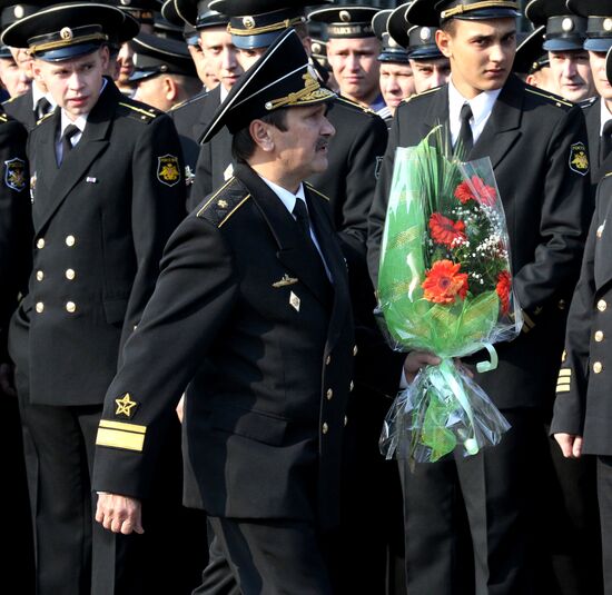 Welcoming Pacific Fleet convoy in Vladivostok