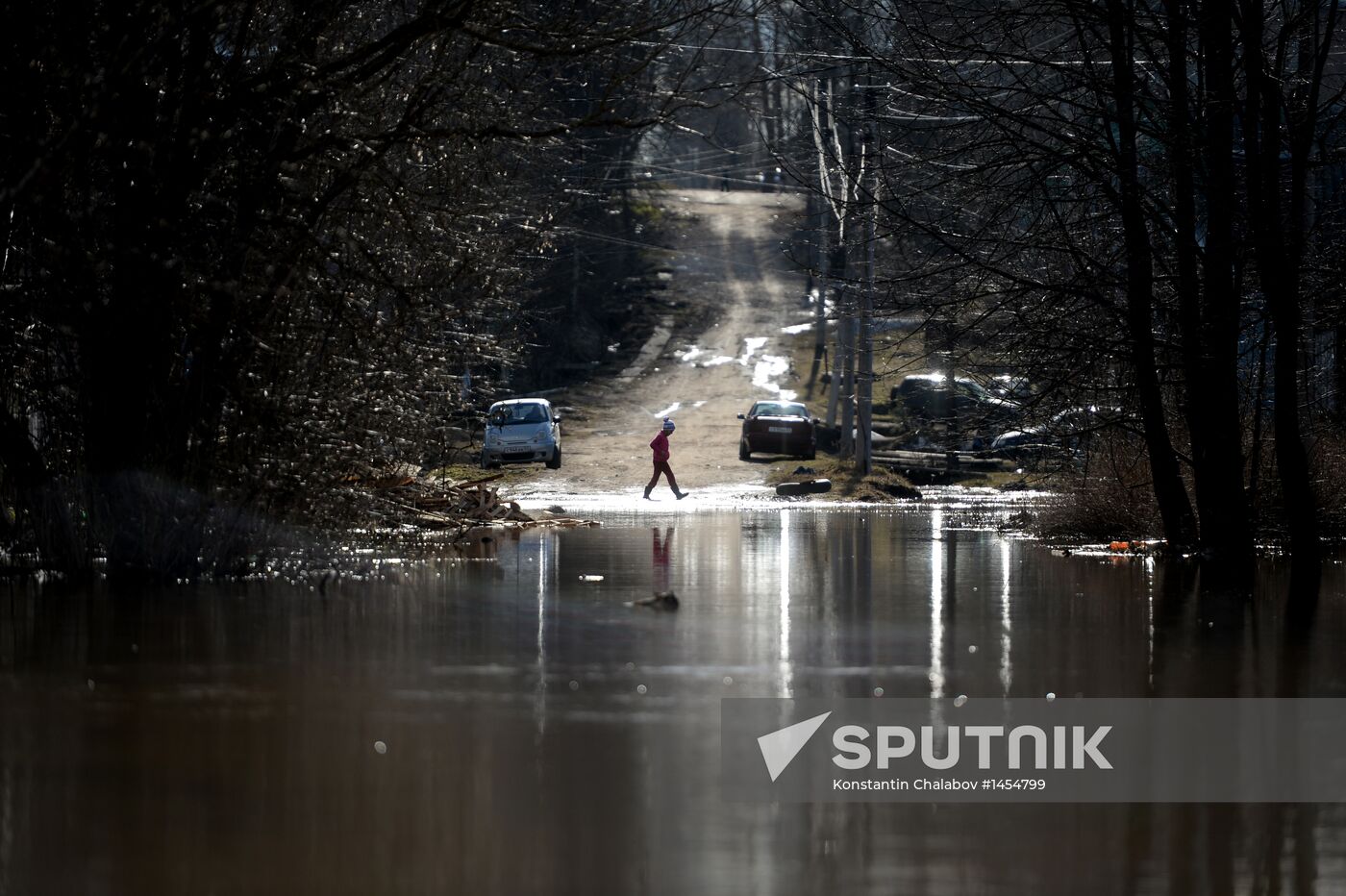Spring flood in Novgorod Region