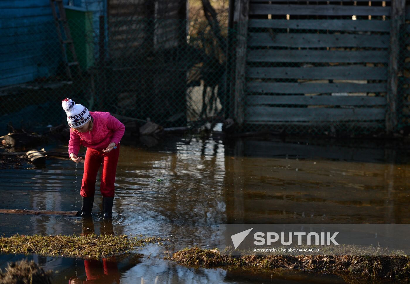 Spring flood in Novgorod Region