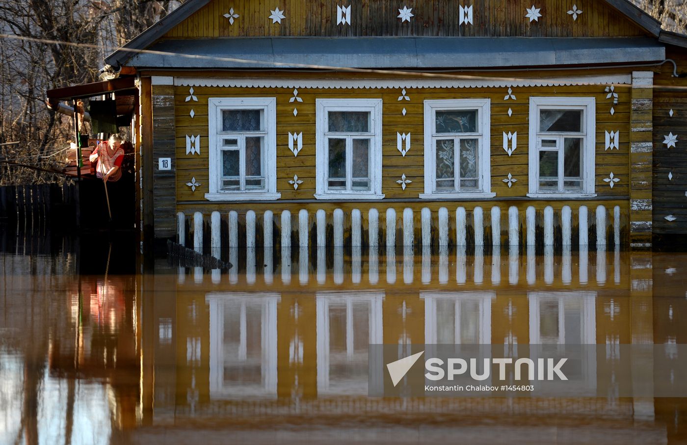 Spring flood in Novgorod Region