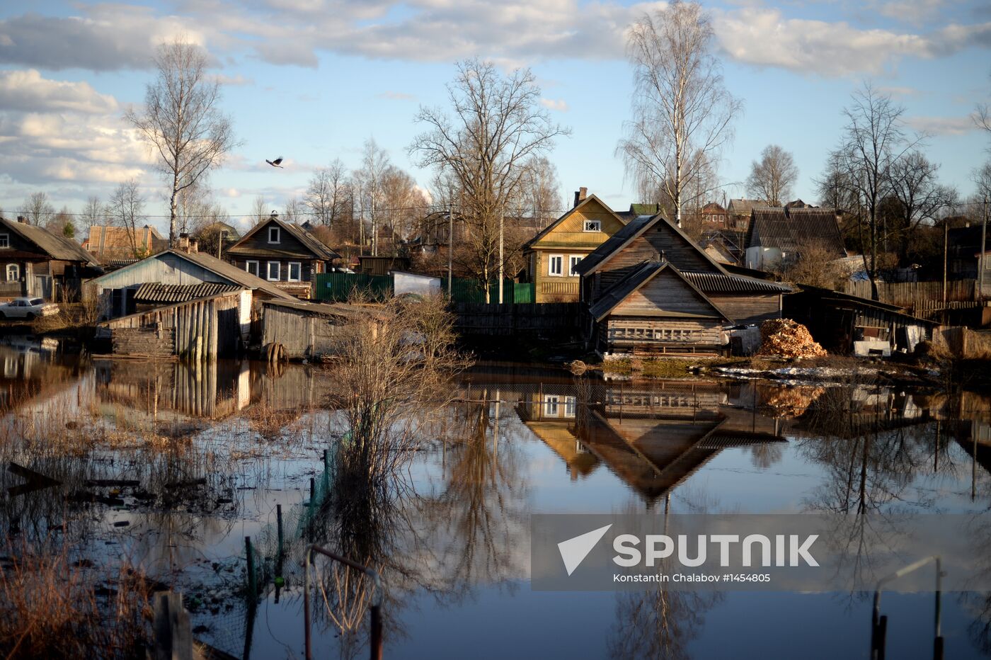 Spring flood in Novgorod Region