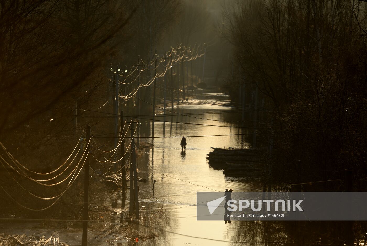 Spring flood in Novgorod Region