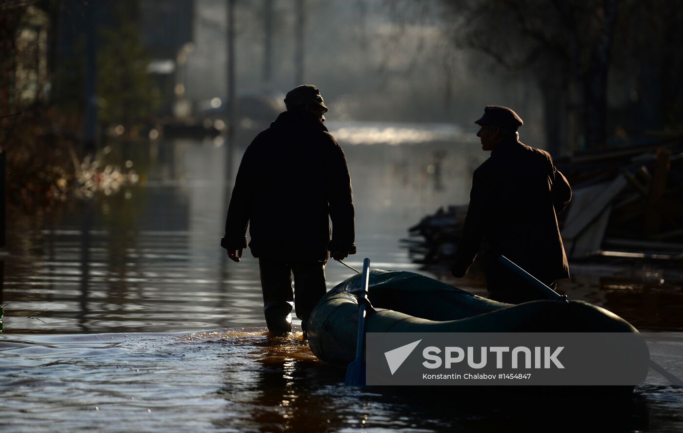 Spring flood in Novgorod Region