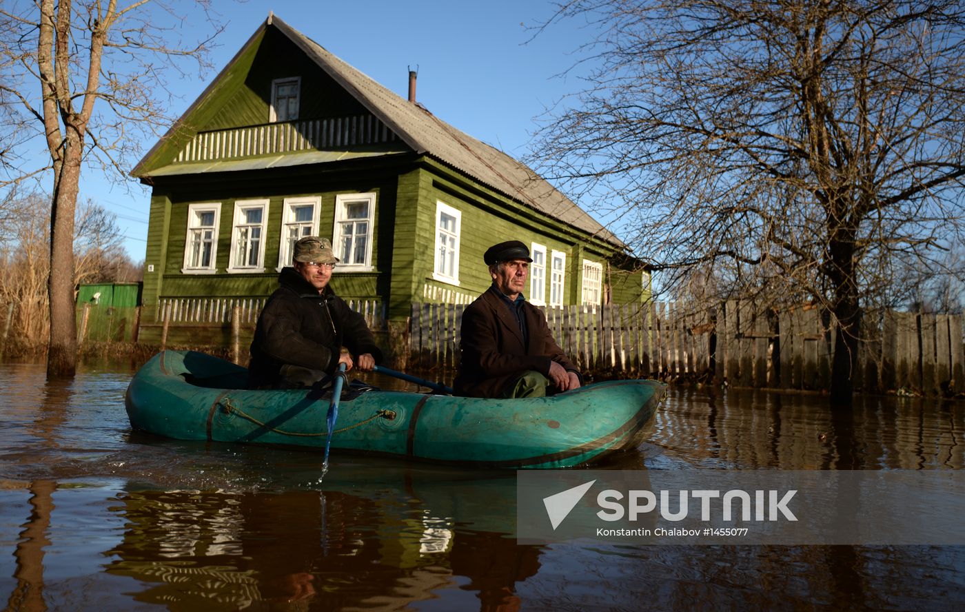 Spring flood in Novgorod Region