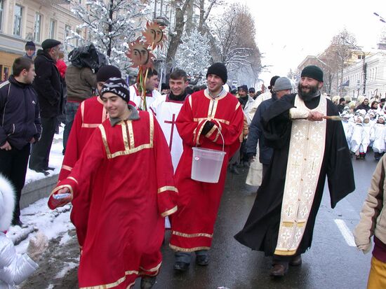 Christmas procession in Tbilisi