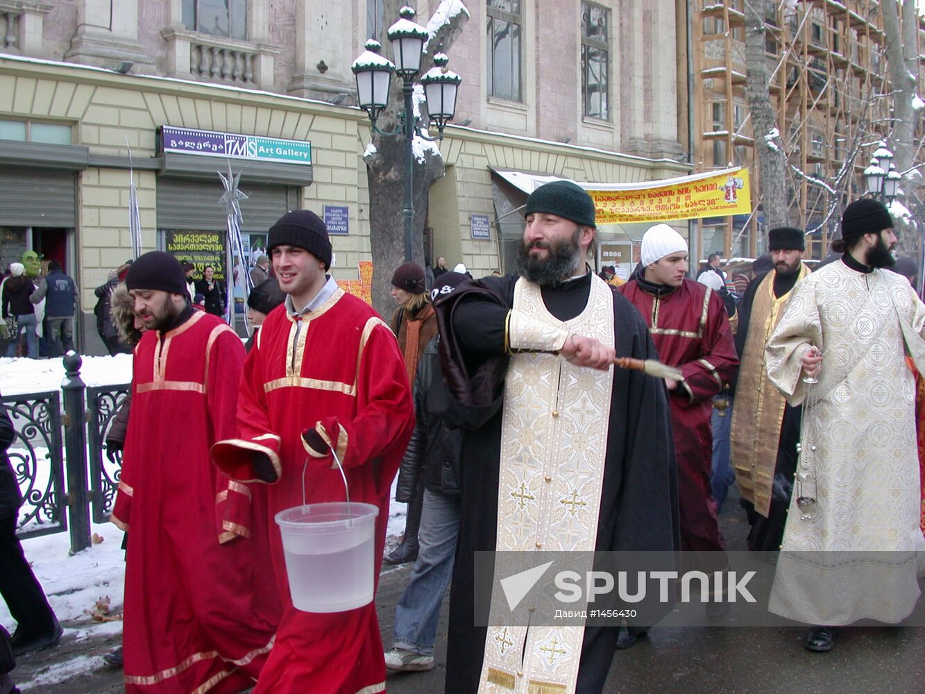 Christmas procession in Tbilisi