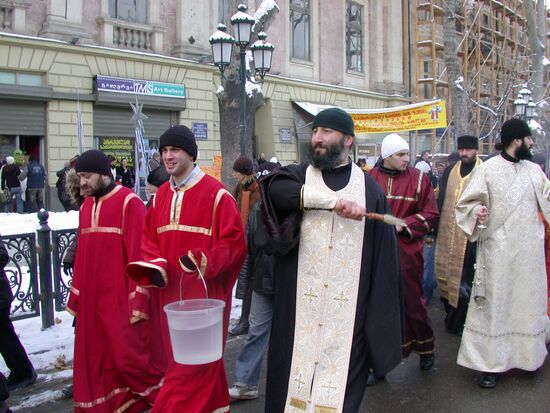 Christmas procession in Tbilisi