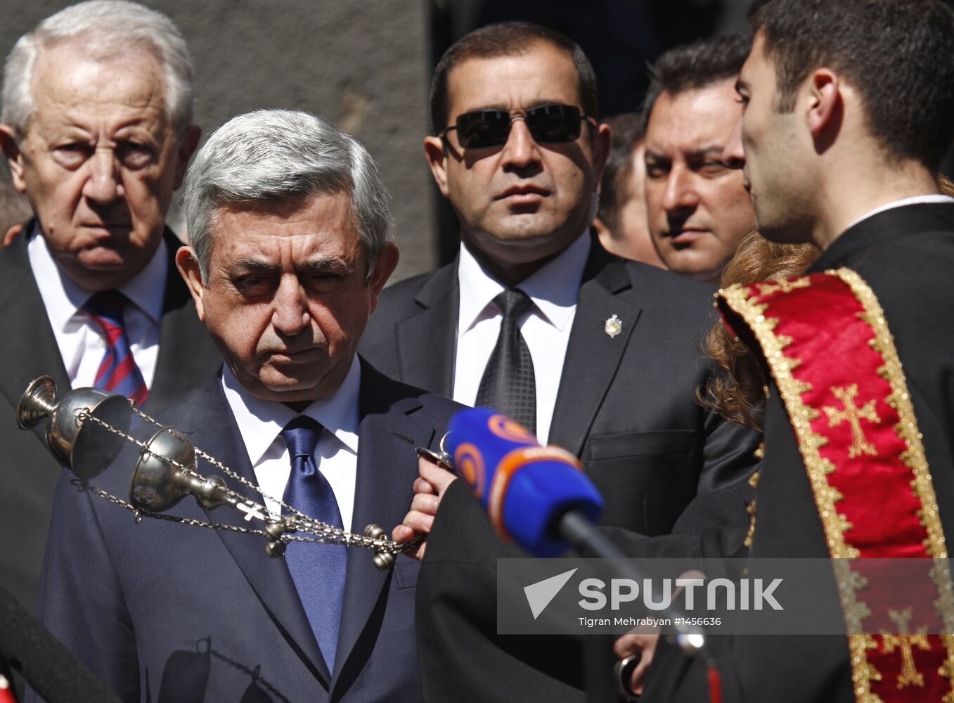 Flowers laid at Armenian Genocide Memorial