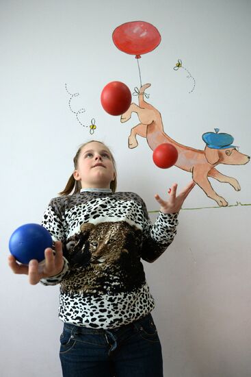 Circus school students' routines