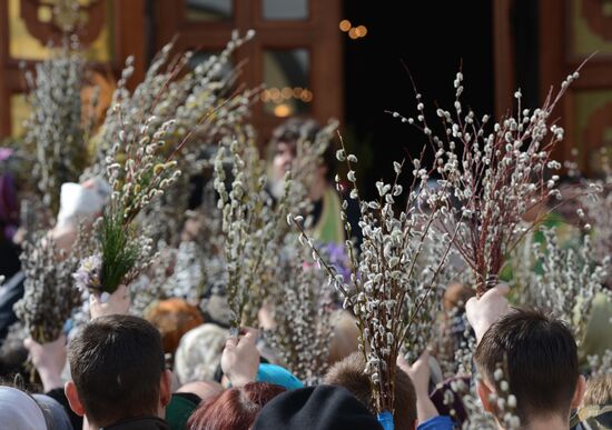 Russian Orthodox Christians Celebrate Palm Sunday