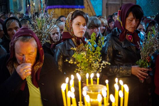 Russian Orthodox Christians Celebrate Palm Sunday