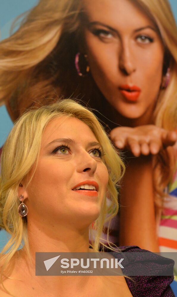 Tennis player Maria Sharapova presents Sugarpova candies