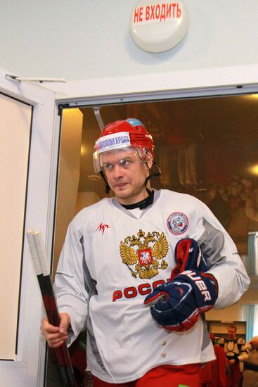 Ice hockey. Russian national team holds training session
