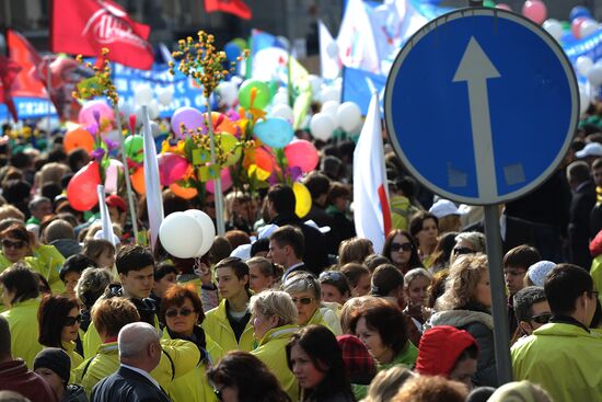 Trade union federation's rally in Moscow
