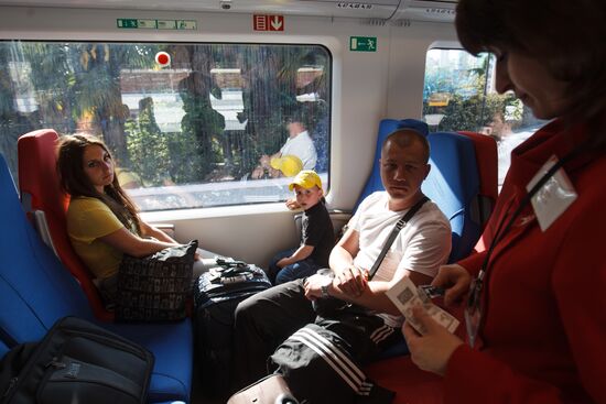 High-speed "Lastochka" express trains start running in Sochi