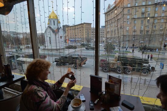 Victory Day Parade rehearsal in Novosibirsk