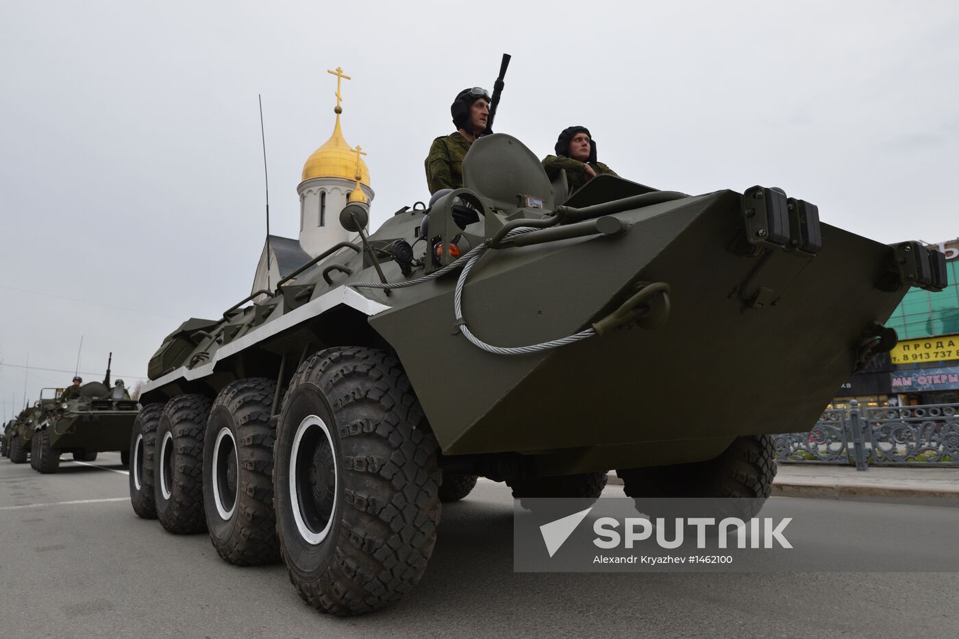 Victory Day Parade rehearsal in Novosibirsk